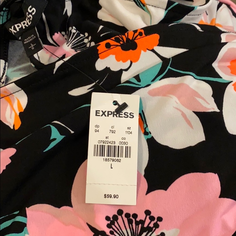 COPY - Express Floral Tie Front Wrap Skort Romper